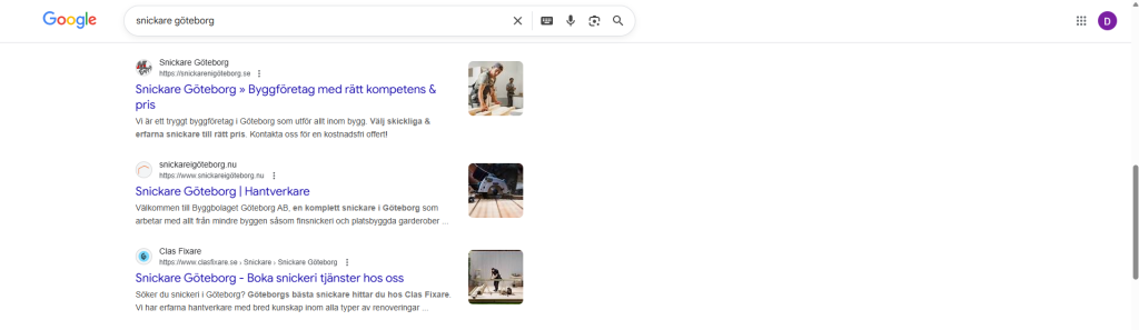 Bild på google resultat för digital marknadsföring 2026